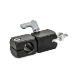 TGK - Swivel Ball Joint Mounting Clamps, Aluminum, Type Q with cross hole